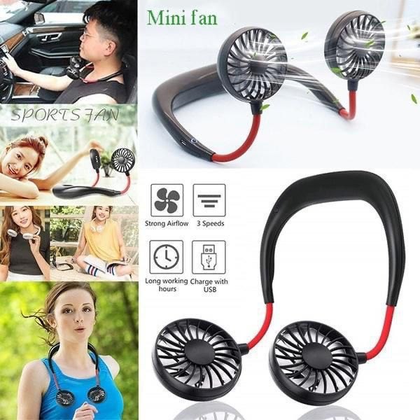 Hanging Neck Fan for Kitchen | Folding Handheld Fan Wearable Portable Neckband Mini Fan USB Chargeable