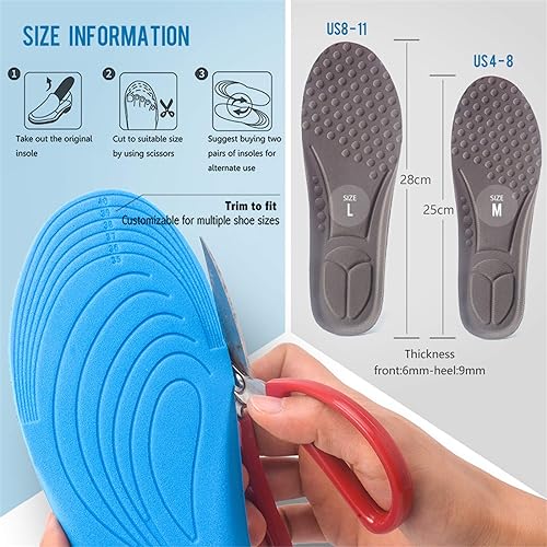 【Footprint】 Sports Elastic Memory Silicone Gel Insoles Shoe Inserts Breathable Shoes Pad 1Pair